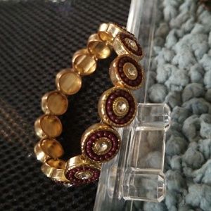 Rosegold & Burgundy Charm Bracelet